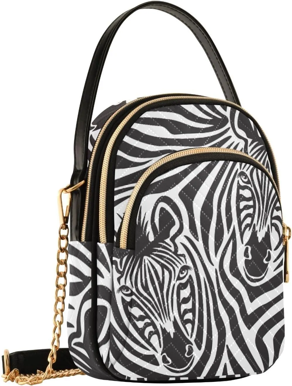 Women's Wave Cross Body Chest Bag, 52 inch Gold Chain Shoulder Handbag Purse