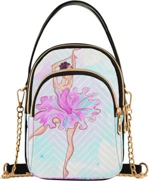 Women's Wave Cross Body Chest Bag, 52 inch Gold Chain Shoulder Handbag Purse