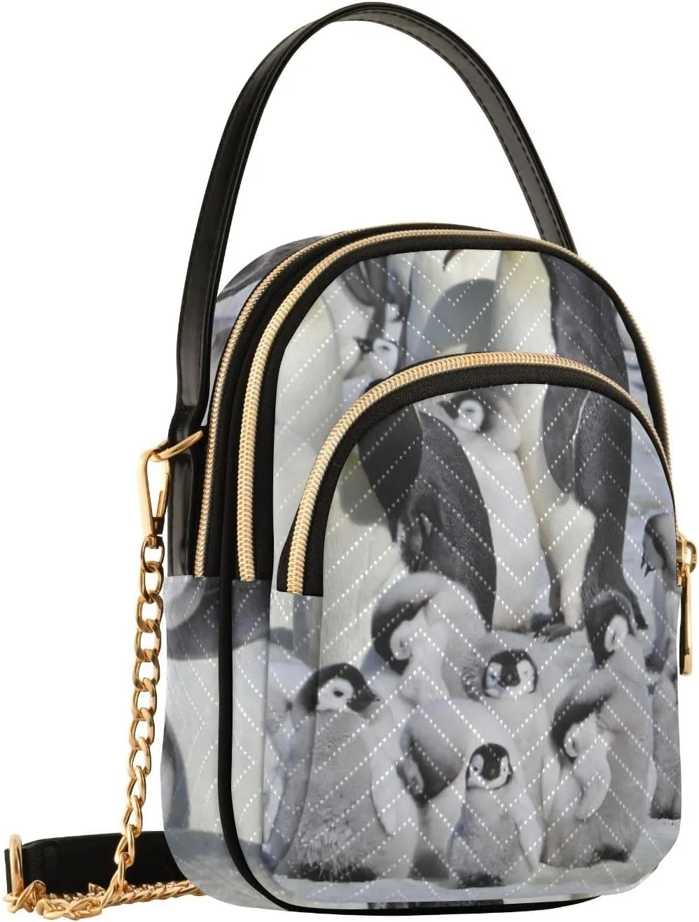 Women's Wave Cross Body Chest Bag, 52 inch Gold Chain Shoulder Handbag Purse