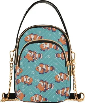 Women's Wave Cross Body Chest Bag, 52 inch Gold Chain Shoulder Handbag Purse
