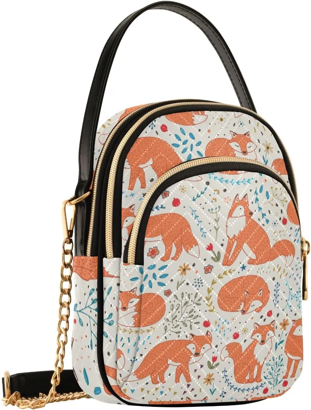 Women's Wave Cross Body Chest Bag, 52 inch Gold Chain Shoulder Handbag Purse
