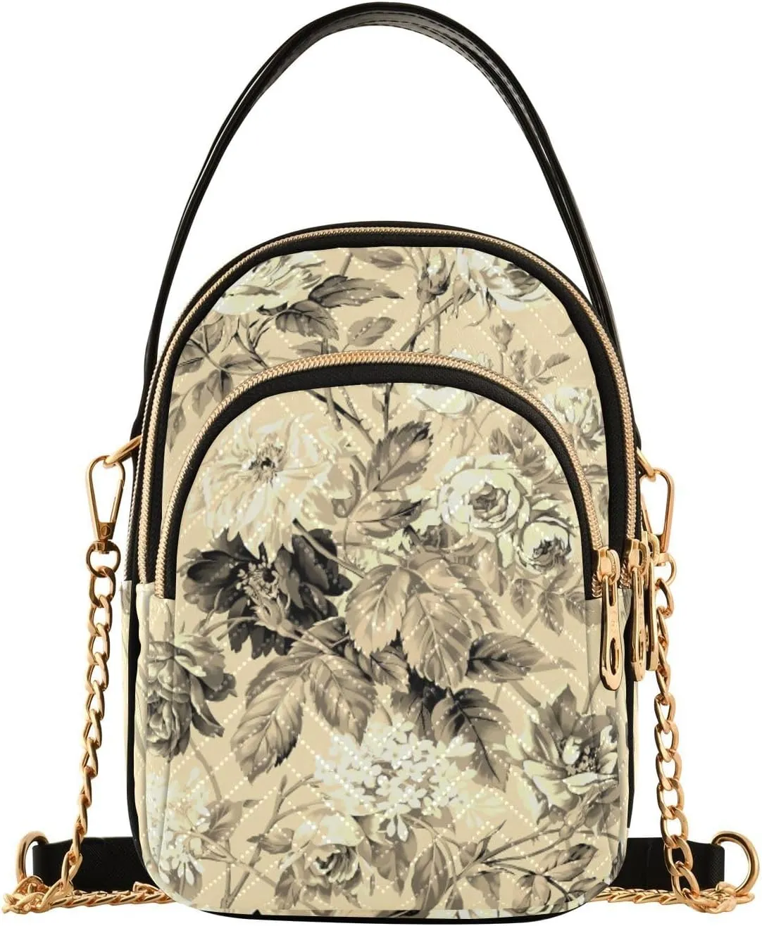 Women's Wave Cross Body Chest Bag, 52 inch Gold Chain Shoulder Handbag Purse