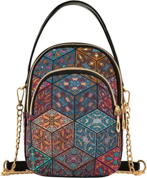 Women's Wave Cross Body Chest Bag, 52 inch Gold Chain Shoulder Handbag Purse