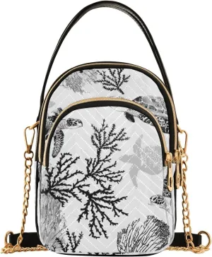 Women's Wave Cross Body Chest Bag, 52 inch Gold Chain Shoulder Handbag Purse