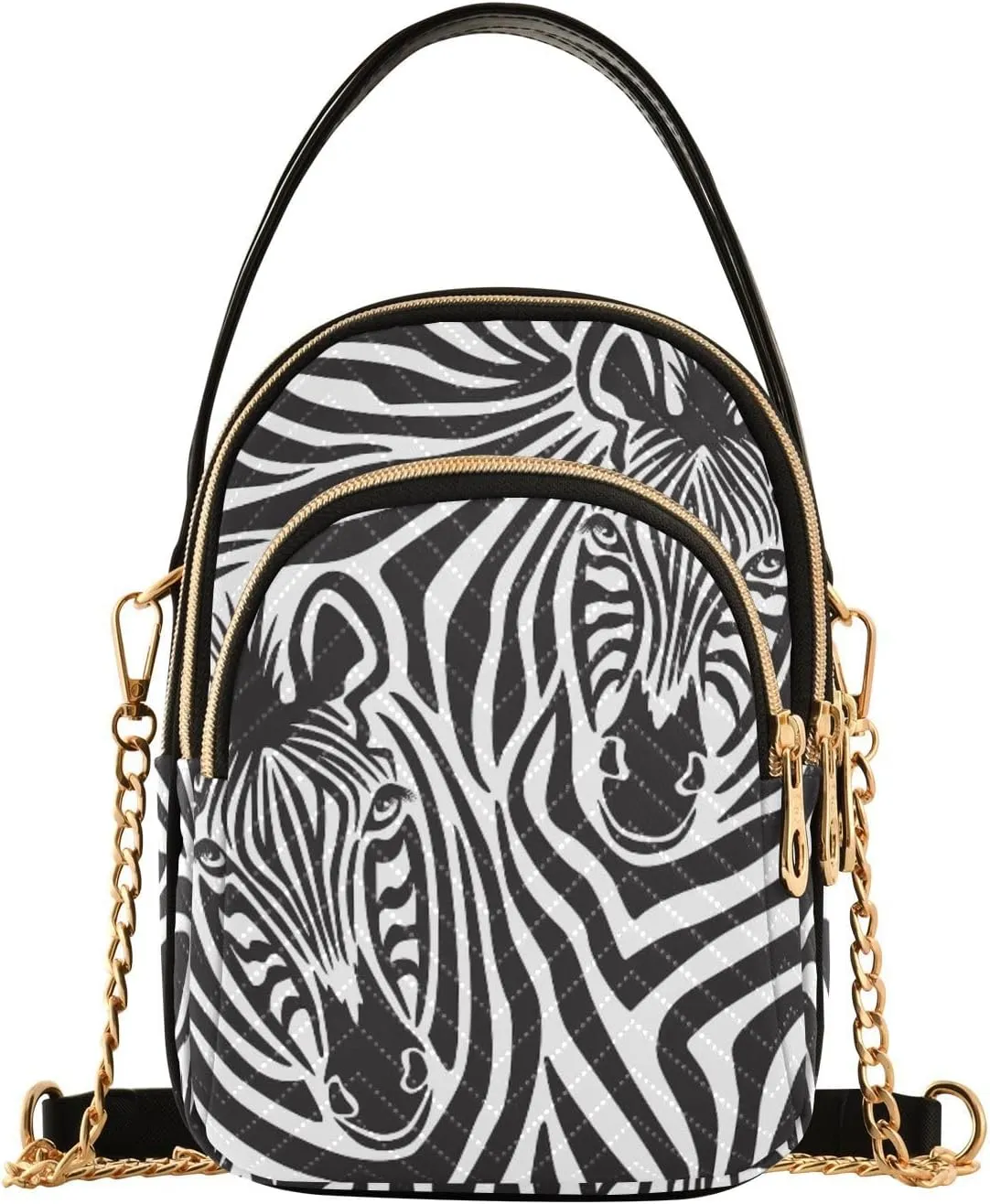 Women's Wave Cross Body Chest Bag, 52 inch Gold Chain Shoulder Handbag Purse