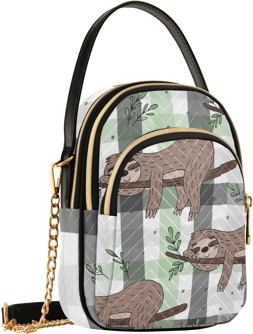 Women's Wave Cross Body Chest Bag, 52 inch Gold Chain Shoulder Handbag Purse
