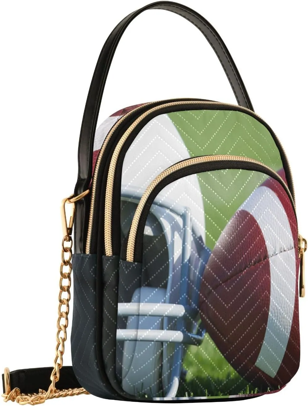 Women's Wave Cross Body Chest Bag, 52 inch Gold Chain Shoulder Handbag Purse