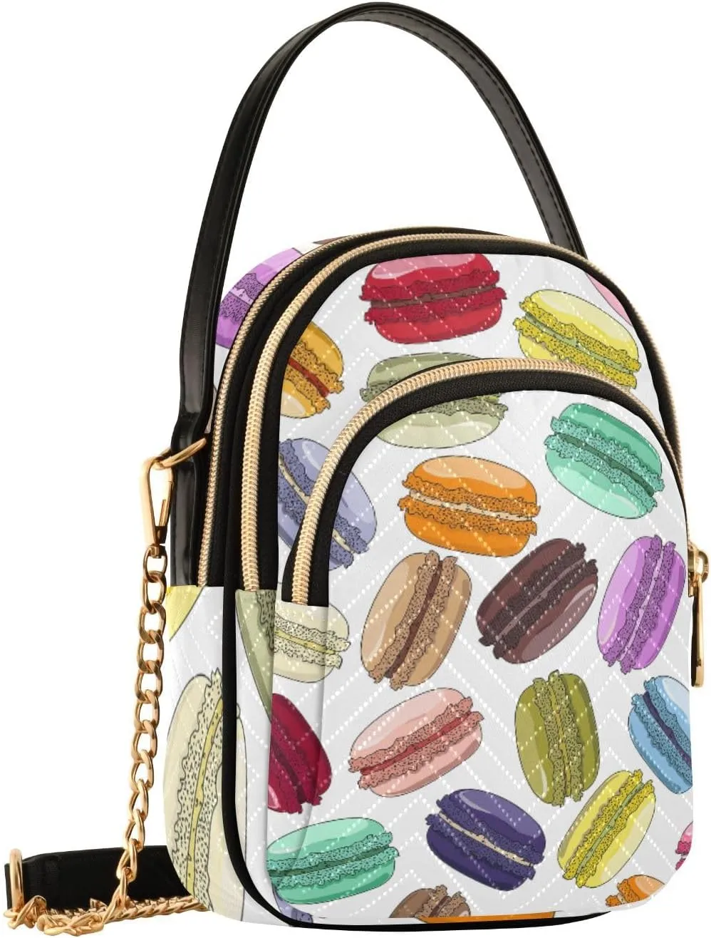 Women's Wave Cross Body Chest Bag, 52 inch Gold Chain Shoulder Handbag Purse