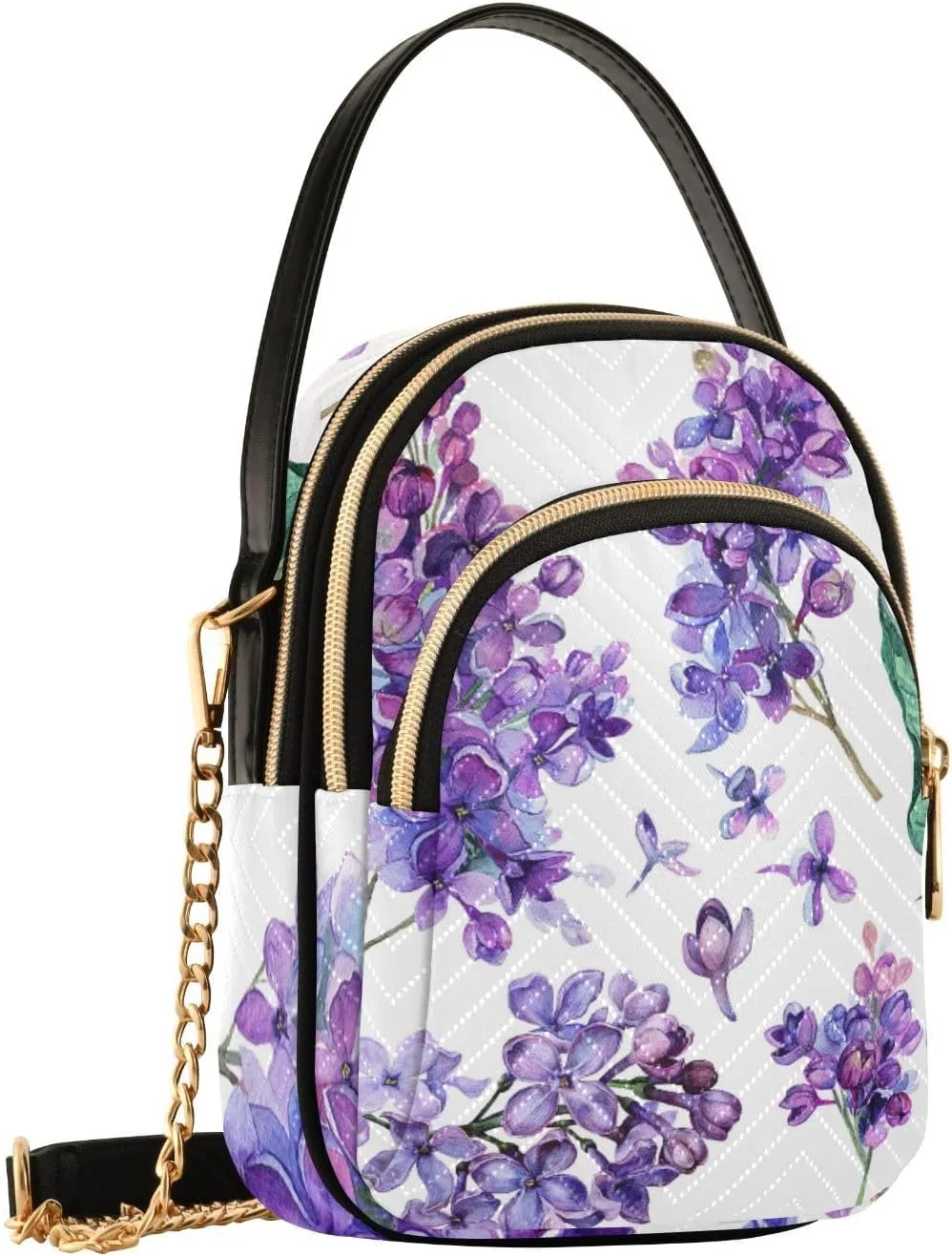 Women's Wave Cross Body Chest Bag, 52 inch Gold Chain Shoulder Handbag Purse