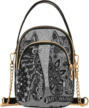 Women's Wave Cross Body Chest Bag, 52 inch Gold Chain Shoulder Handbag Purse
