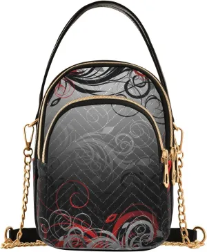 Women's Wave Cross Body Chest Bag, 52 inch Gold Chain Shoulder Handbag Purse