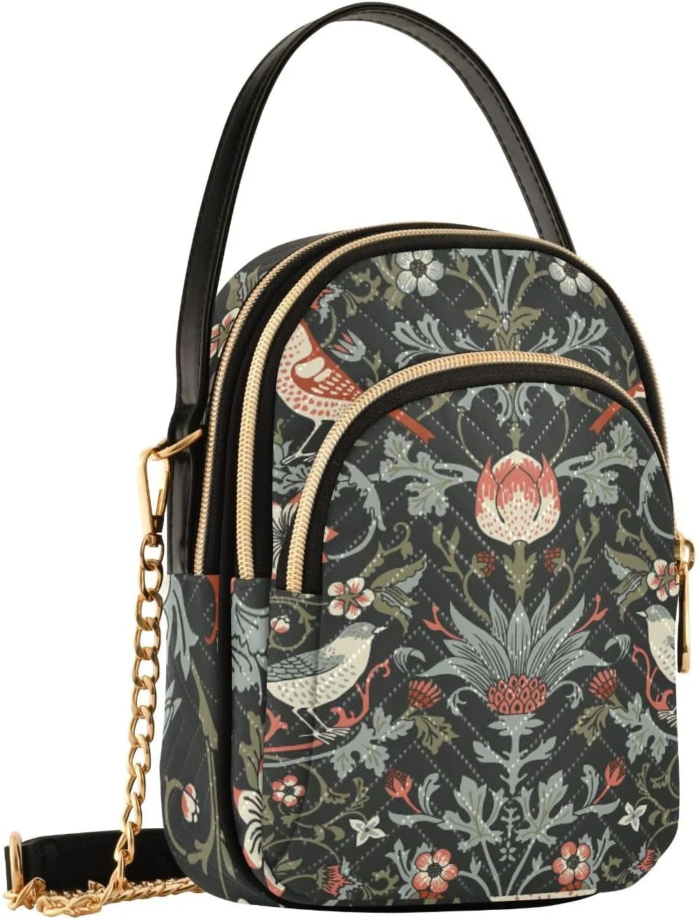 Women's Wave Cross Body Chest Bag, 52 inch Gold Chain Shoulder Handbag Purse