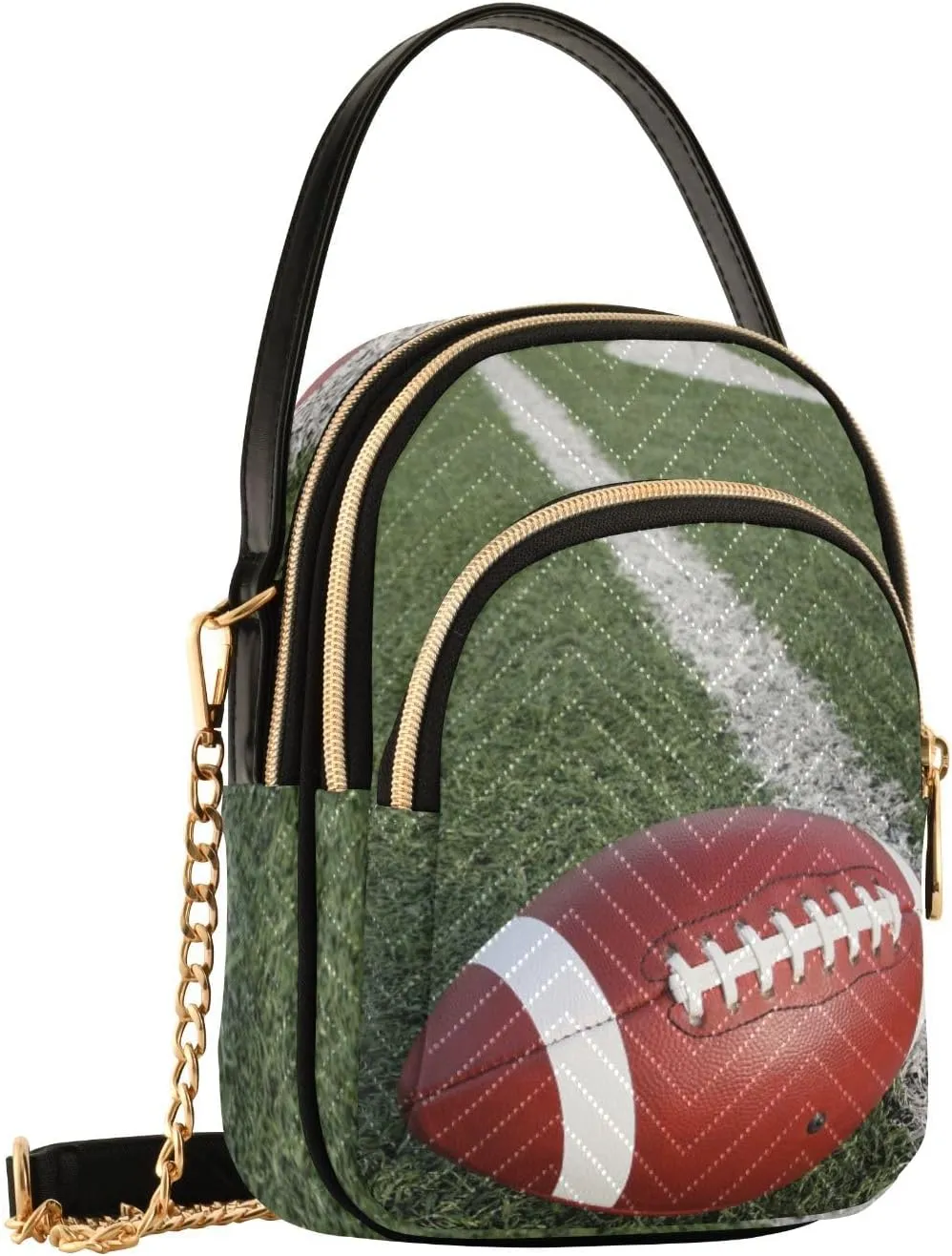 Women's Wave Cross Body Chest Bag, 52 inch Gold Chain Shoulder Handbag Purse