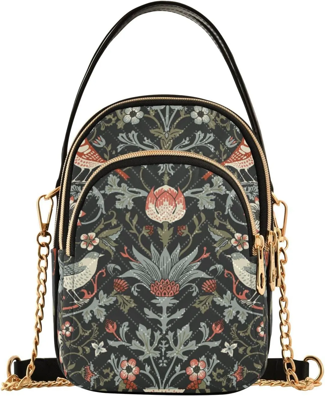 Women's Wave Cross Body Chest Bag, 52 inch Gold Chain Shoulder Handbag Purse
