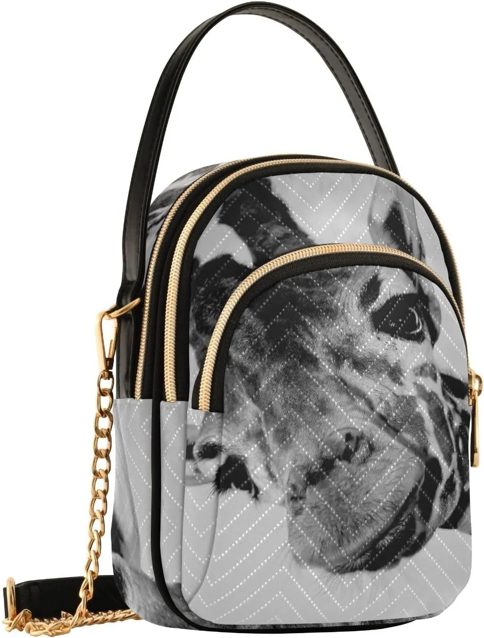 Women's Wave Cross Body Chest Bag, 52 inch Gold Chain Shoulder Handbag Purse