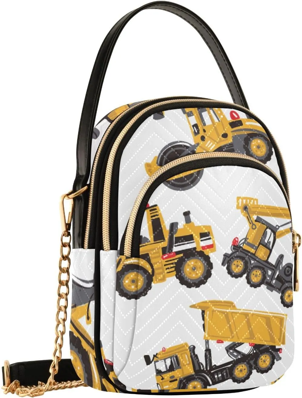 Women's Wave Cross Body Chest Bag, 52 inch Gold Chain Shoulder Handbag Purse