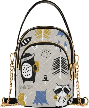Women's Wave Cross Body Chest Bag, 52 inch Gold Chain Shoulder Handbag Purse
