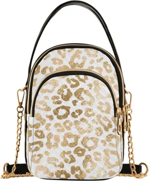 Women's Wave Cross Body Chest Bag, 52 inch Gold Chain Shoulder Handbag Purse