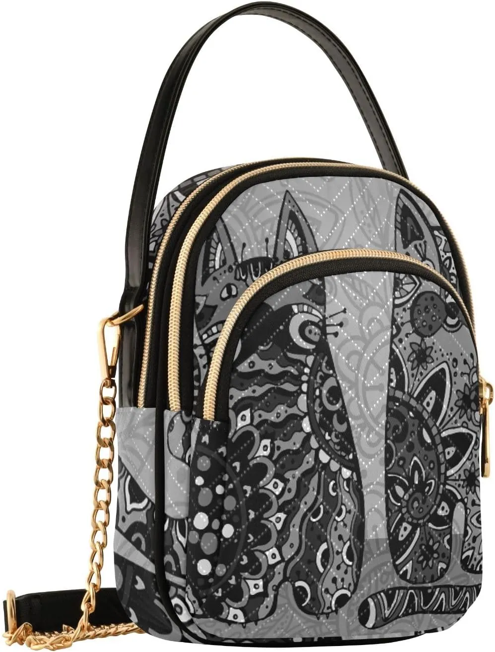 Women's Wave Cross Body Chest Bag, 52 inch Gold Chain Shoulder Handbag Purse