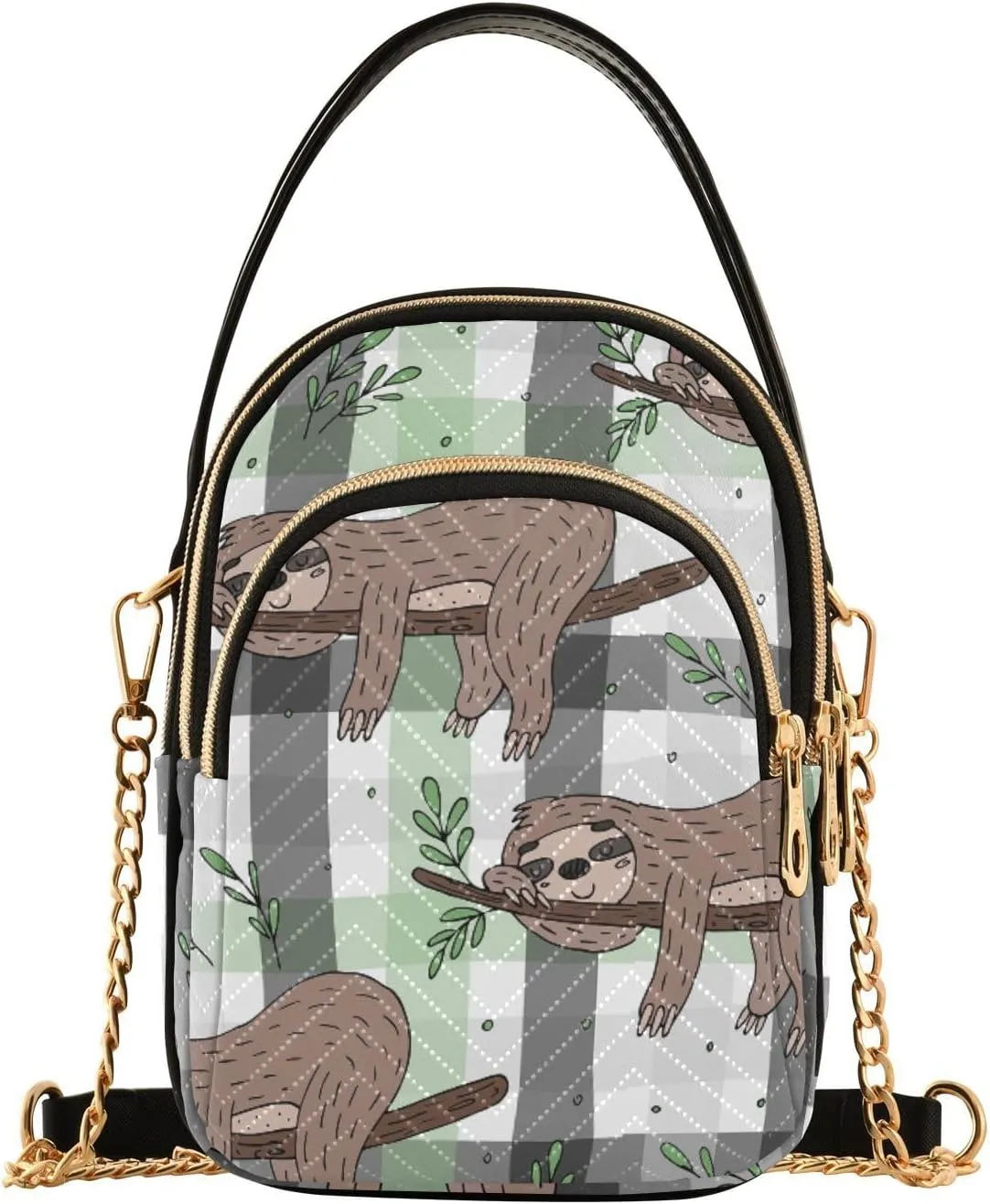 Women's Wave Cross Body Chest Bag, 52 inch Gold Chain Shoulder Handbag Purse