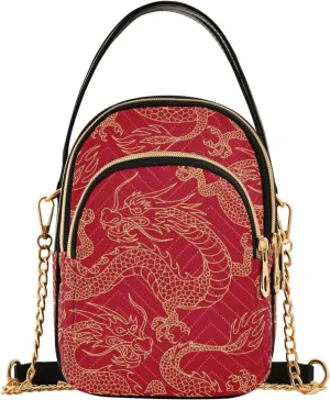 Women's Wave Cross Body Chest Bag, 52 inch Gold Chain Shoulder Handbag Purse