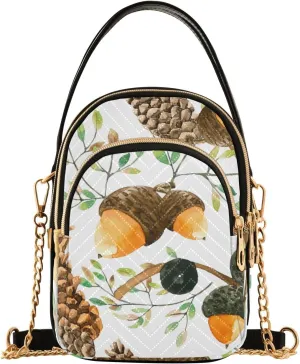 Women's Wave Cross Body Chest Bag, 52 inch Gold Chain Shoulder Handbag Purse