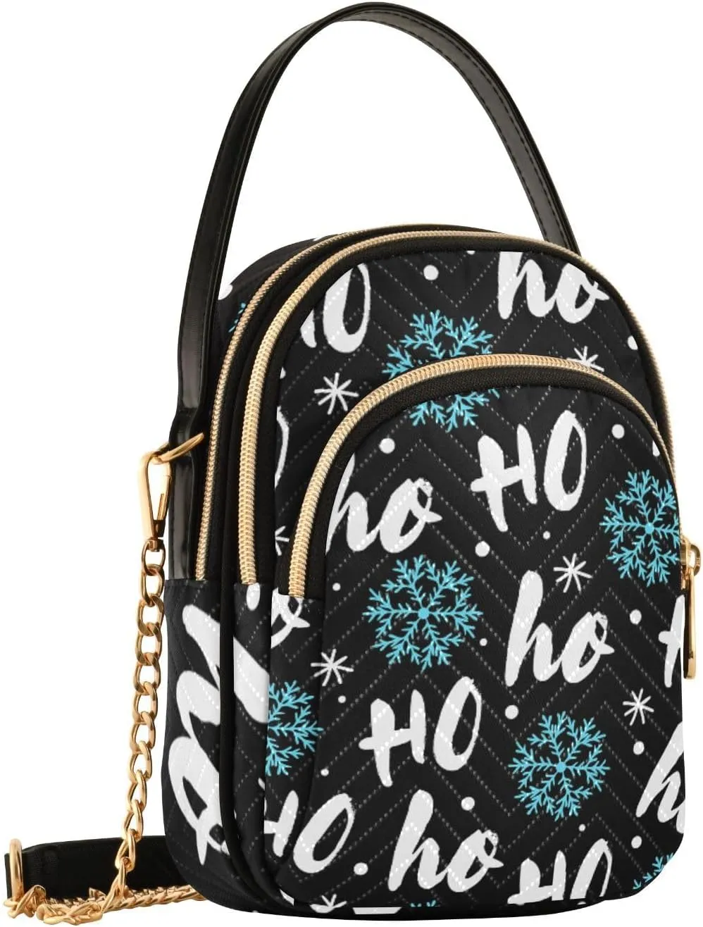 Women's Wave Cross Body Chest Bag, 52 inch Gold Chain Shoulder Handbag Purse