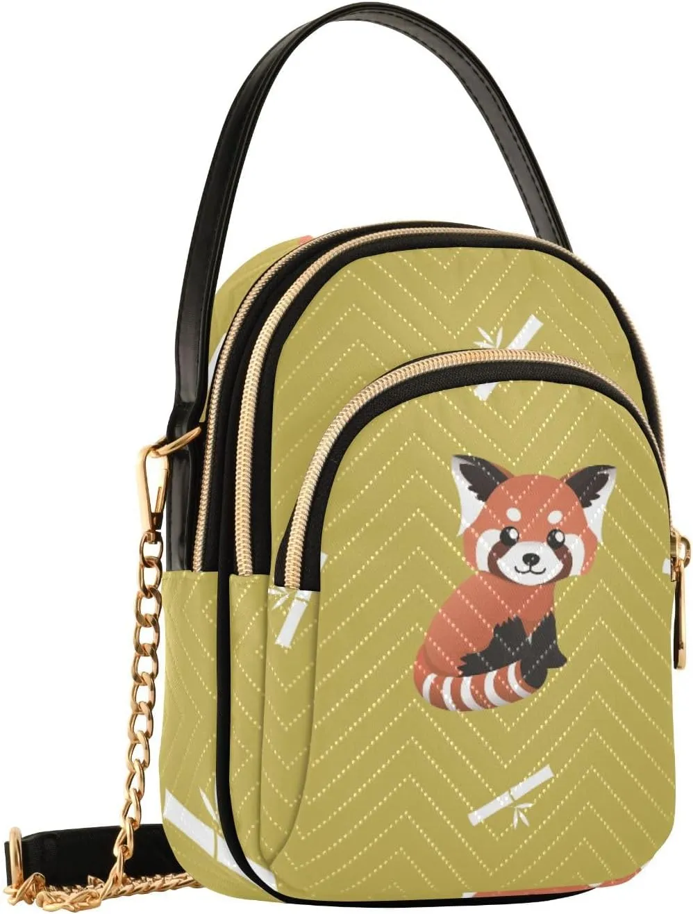Women's Wave Cross Body Chest Bag, 52 inch Gold Chain Shoulder Handbag Purse