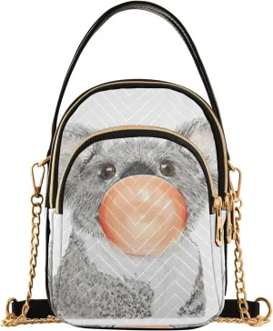 Women's Wave Cross Body Chest Bag, 52 inch Gold Chain Shoulder Handbag Purse
