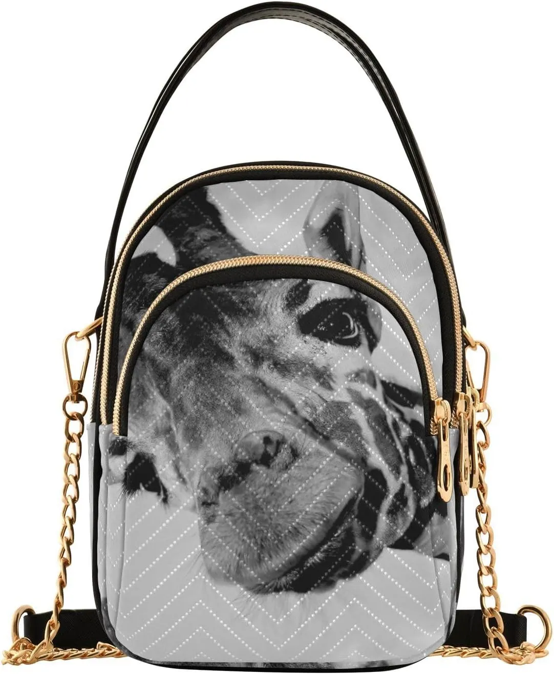 Women's Wave Cross Body Chest Bag, 52 inch Gold Chain Shoulder Handbag Purse