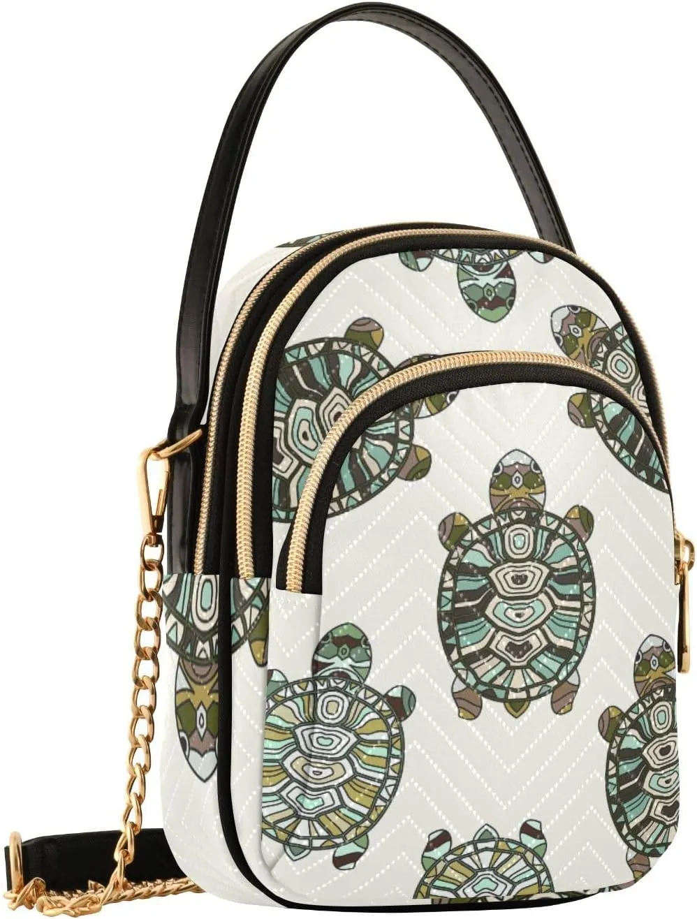 Women's Wave Cross Body Chest Bag, 52 inch Gold Chain Shoulder Handbag Purse