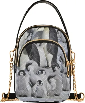 Women's Wave Cross Body Chest Bag, 52 inch Gold Chain Shoulder Handbag Purse