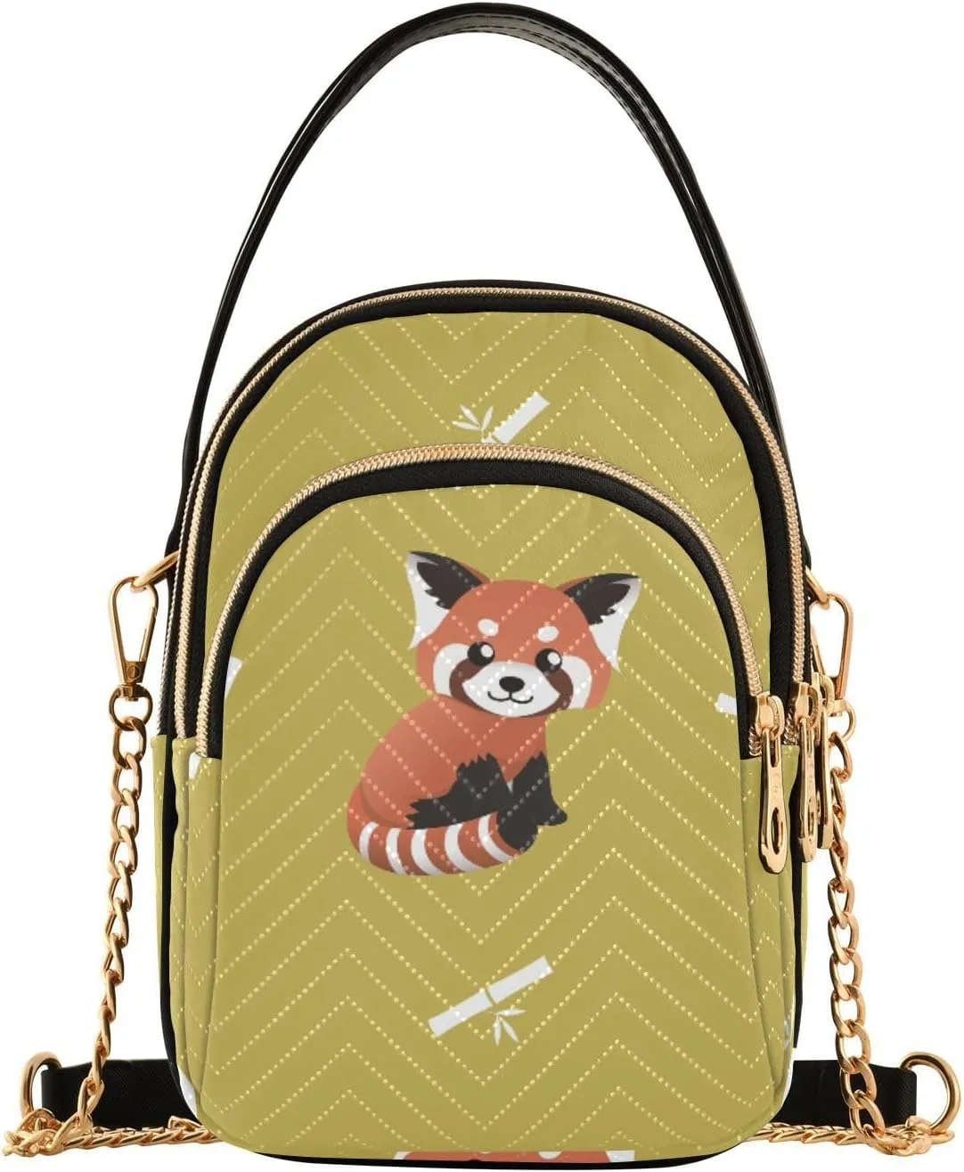 Women's Wave Cross Body Chest Bag, 52 inch Gold Chain Shoulder Handbag Purse