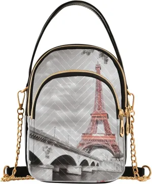 Women's Wave Cross Body Chest Bag, 52 inch Gold Chain Shoulder Handbag Purse