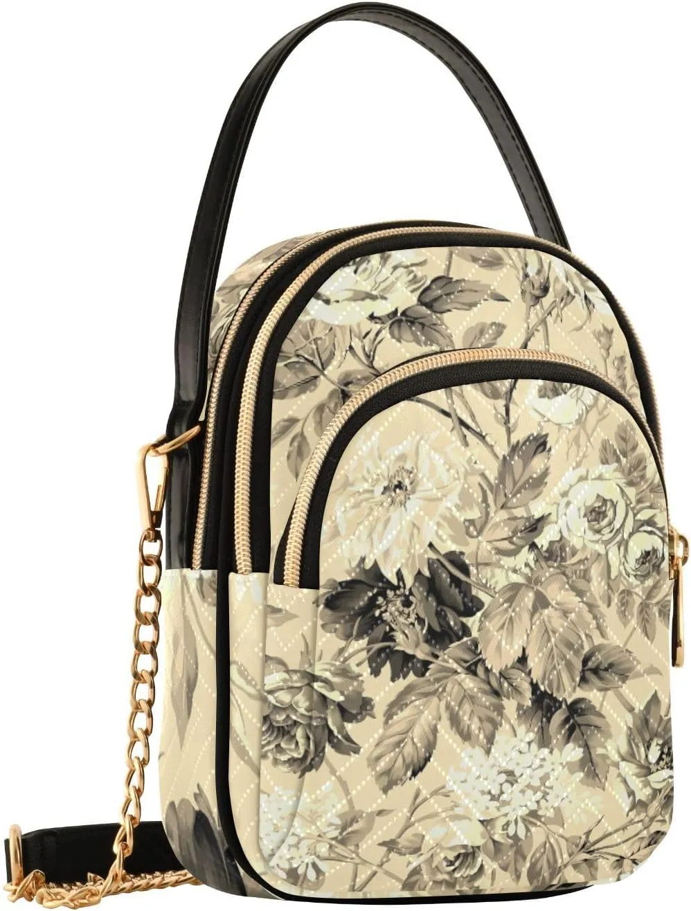 Women's Wave Cross Body Chest Bag, 52 inch Gold Chain Shoulder Handbag Purse