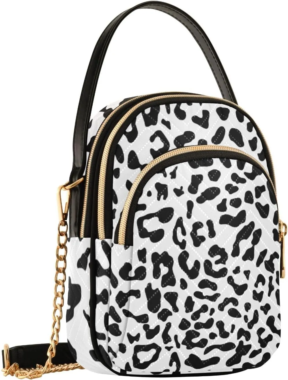 Women's Wave Cross Body Chest Bag, 52 inch Gold Chain Shoulder Handbag Purse