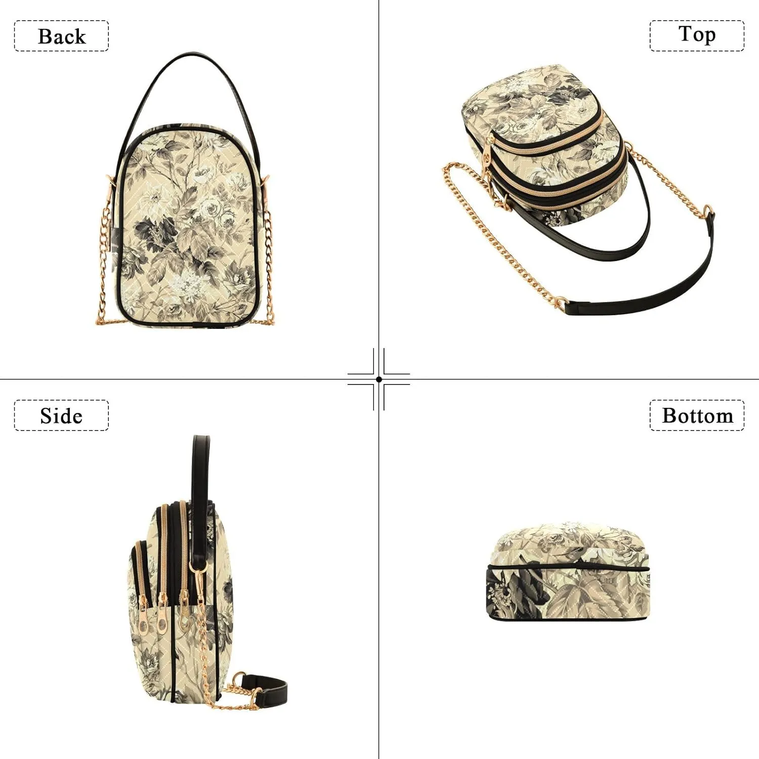 Women's Wave Cross Body Chest Bag, 52 inch Gold Chain Shoulder Handbag Purse