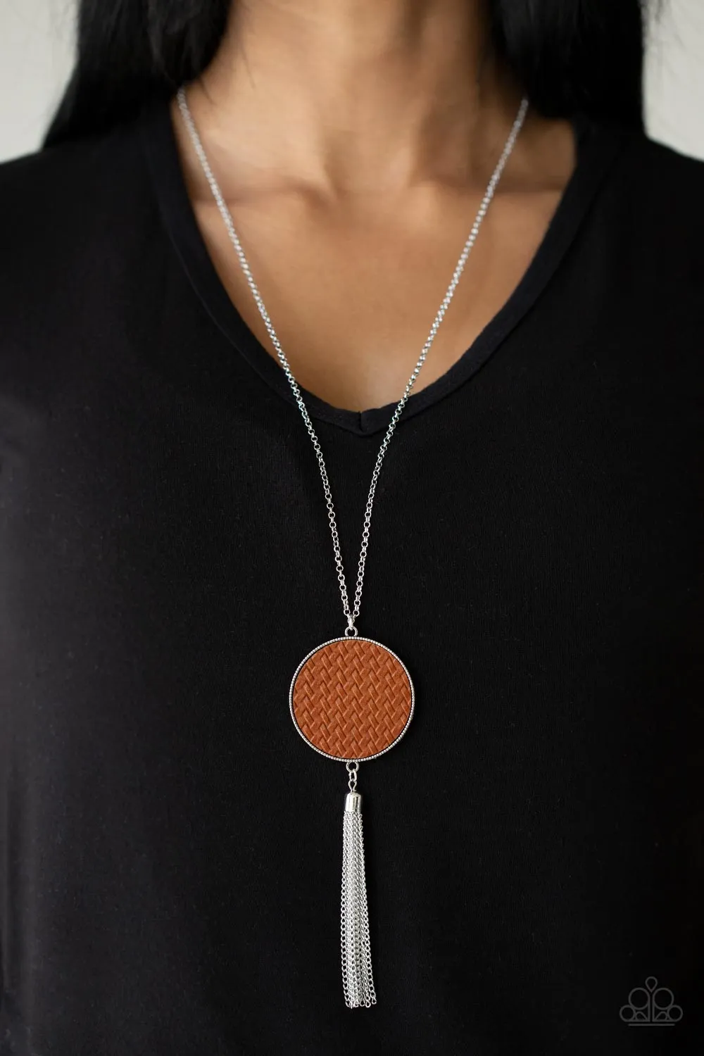 Wondrously Woven - Brown (Leather) Necklace
