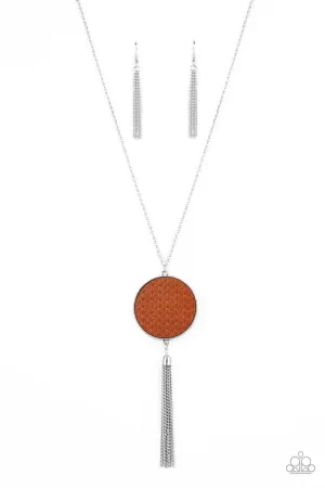 Wondrously Woven - Brown (Leather) Necklace