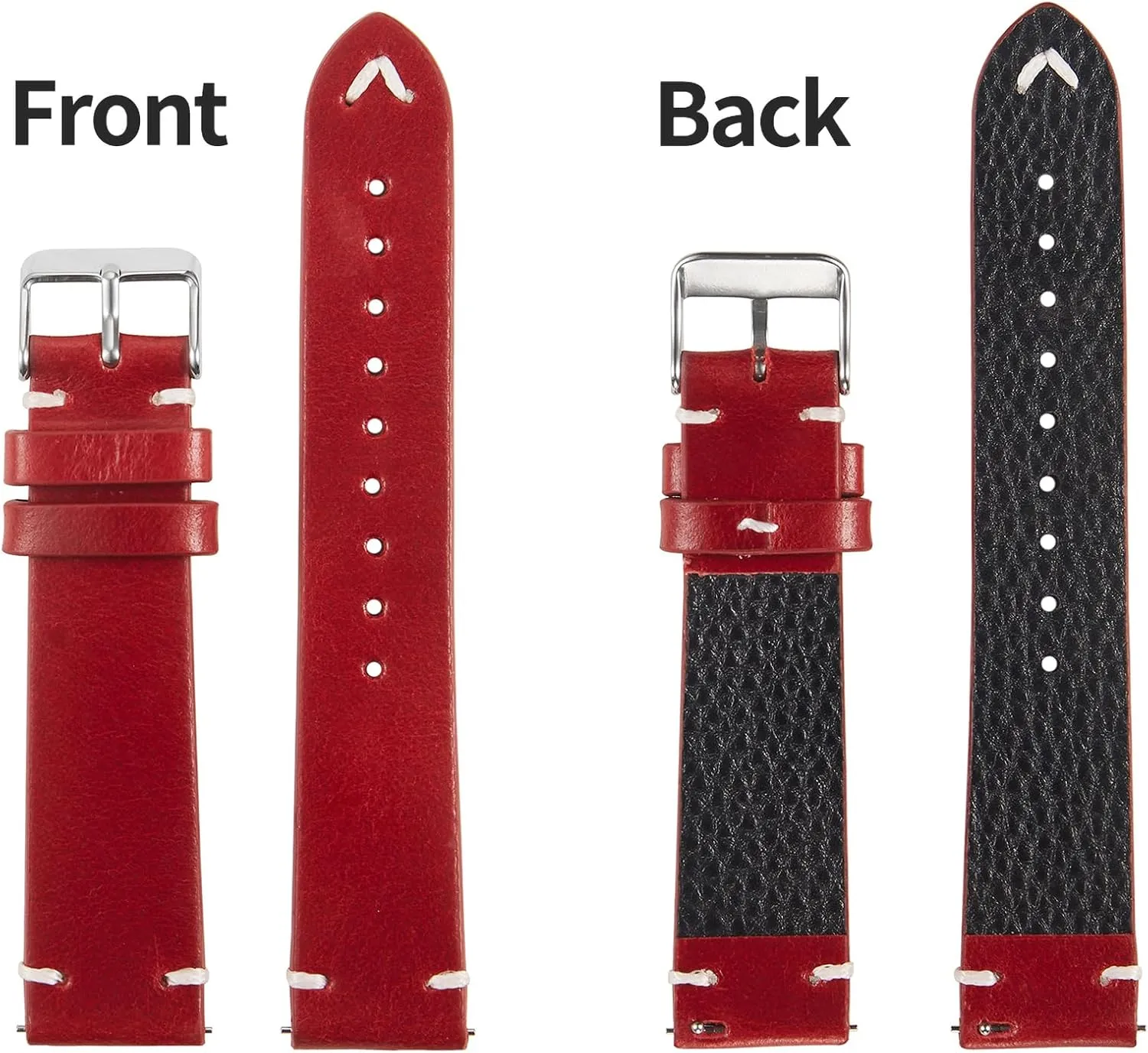 WOUKUP Vintage Leather Watch Band Quick Release Replacement Genuine Watch Strap 18mm 19mm 20mm 22mm for Men and Women