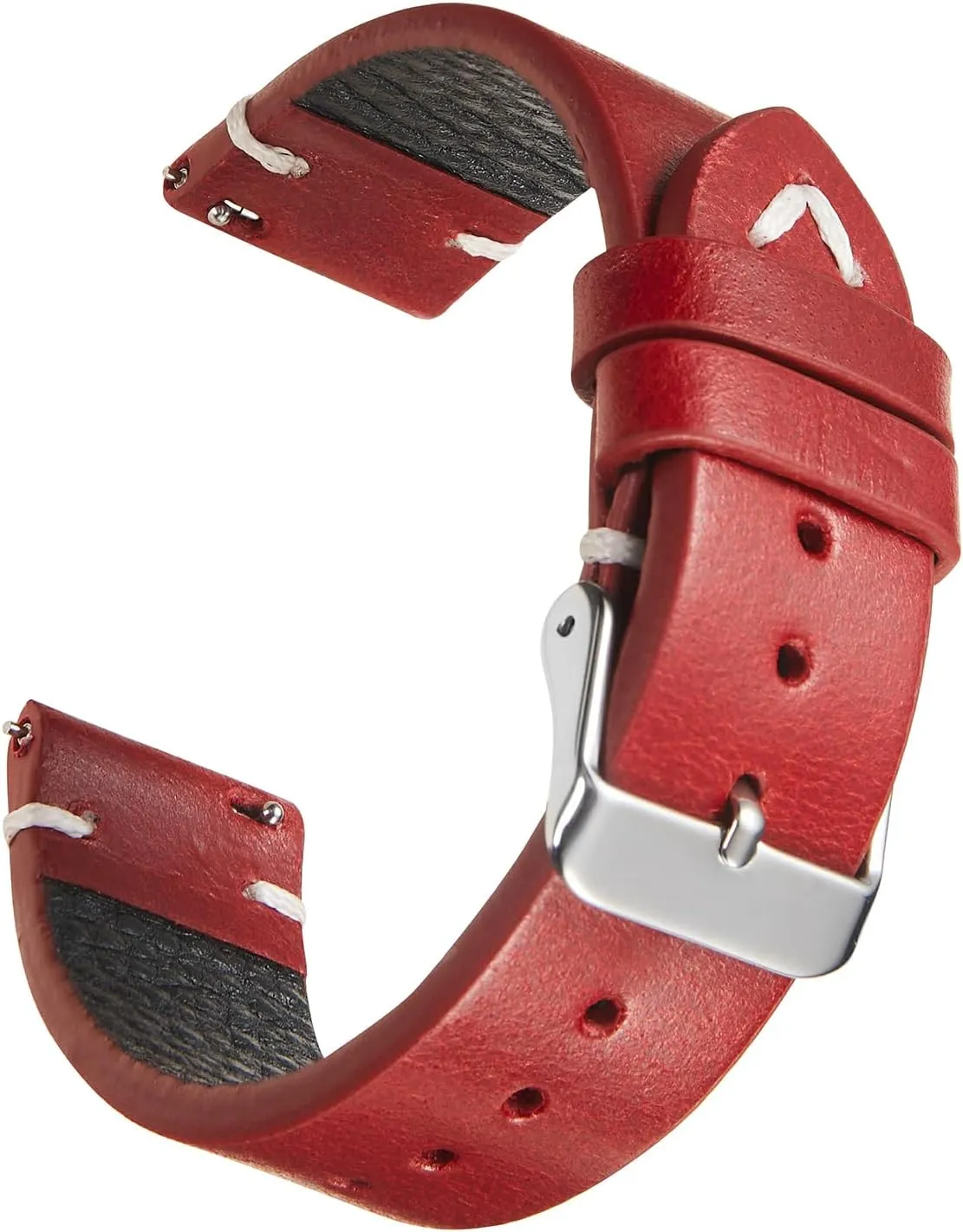 WOUKUP Vintage Leather Watch Band Quick Release Replacement Genuine Watch Strap 18mm 19mm 20mm 22mm for Men and Women