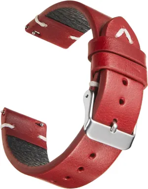WOUKUP Vintage Leather Watch Band Quick Release Replacement Genuine Watch Strap 18mm 19mm 20mm 22mm for Men and Women
