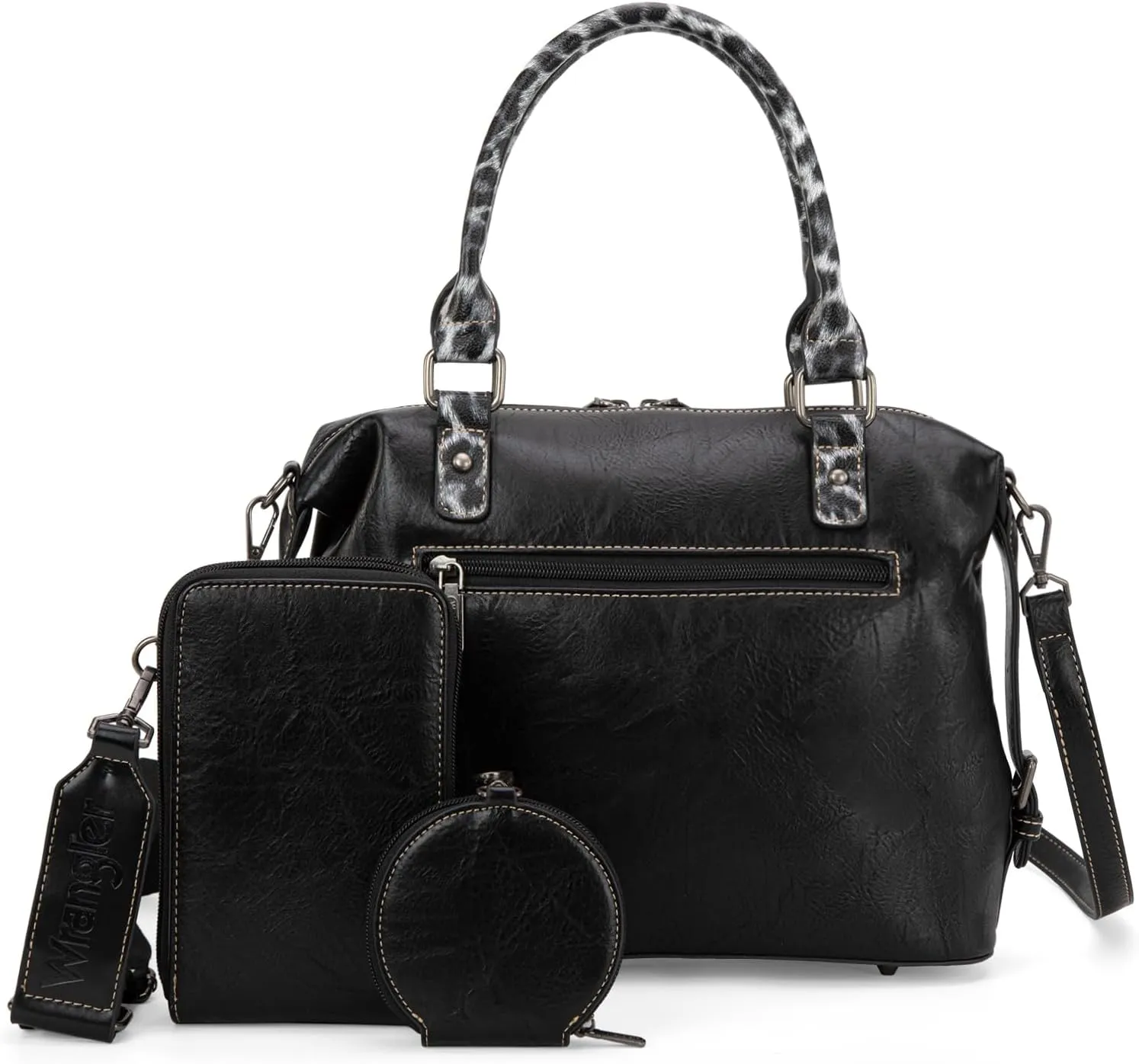 Wrangler 3Pcs Doctor Bag Sets for Women Top-handle Satchel Bag with Cell Phone Handbag and Coin Purse