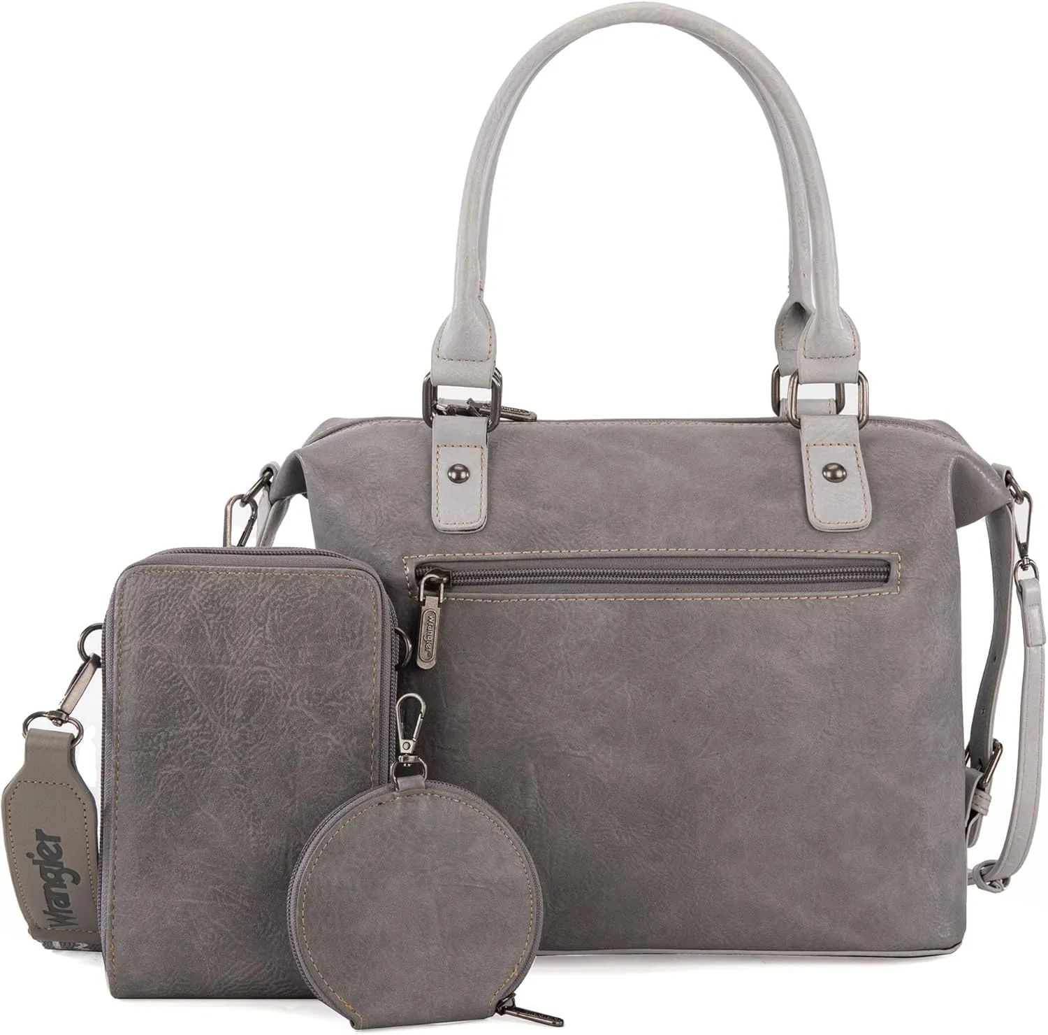 Wrangler 3Pcs Doctor Bag Sets for Women Top-handle Satchel Bag with Cell Phone Handbag and Coin Purse