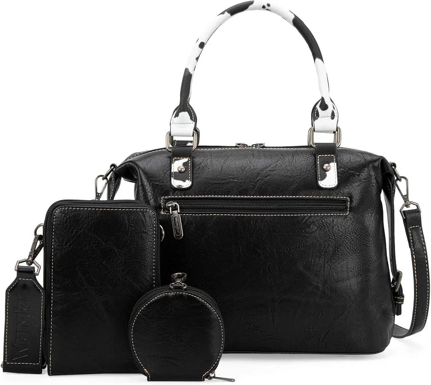 Wrangler 3Pcs Doctor Bag Sets for Women Top-handle Satchel Bag with Cell Phone Handbag and Coin Purse