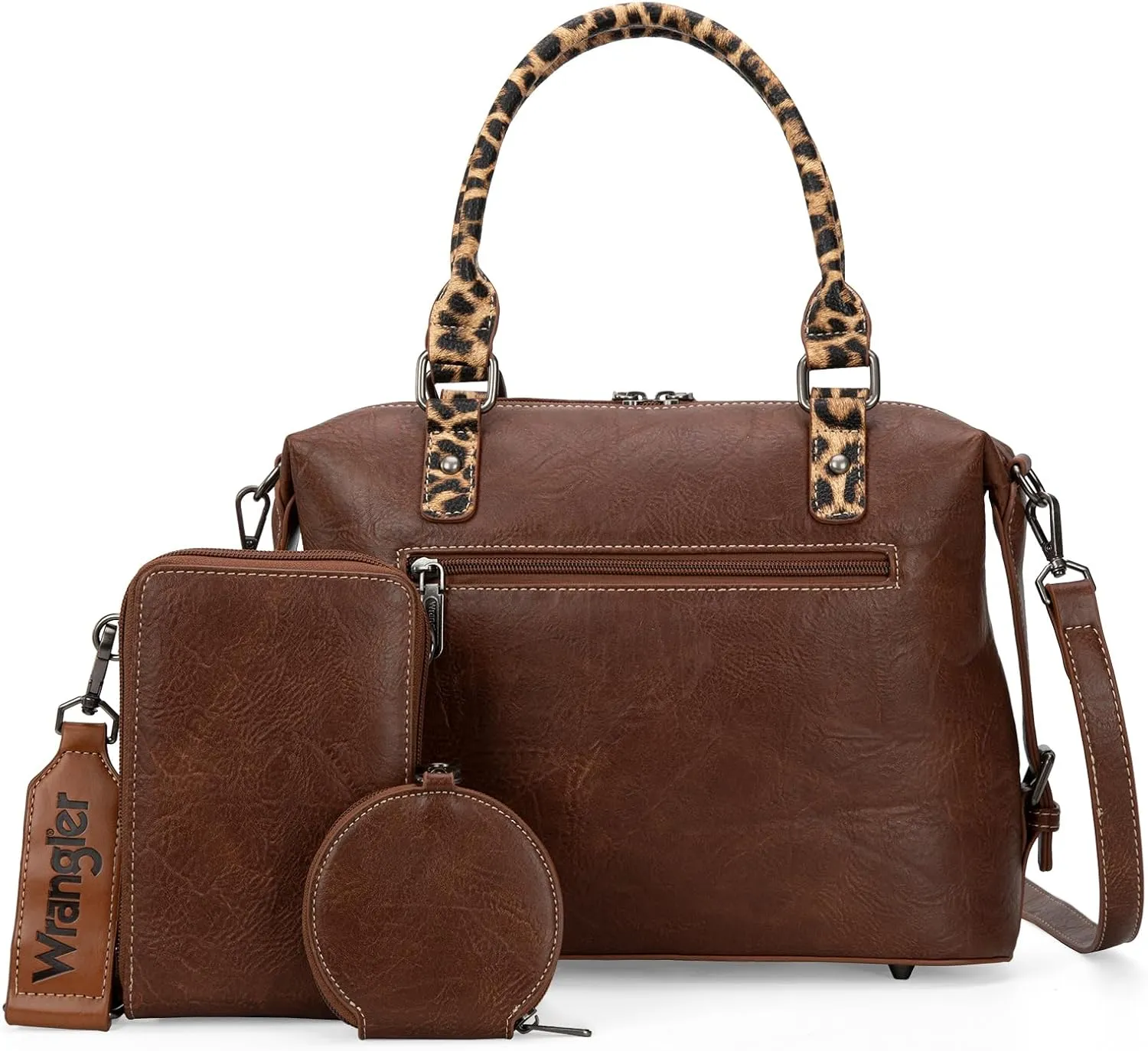 Wrangler 3Pcs Doctor Bag Sets for Women Top-handle Satchel Bag with Cell Phone Handbag and Coin Purse