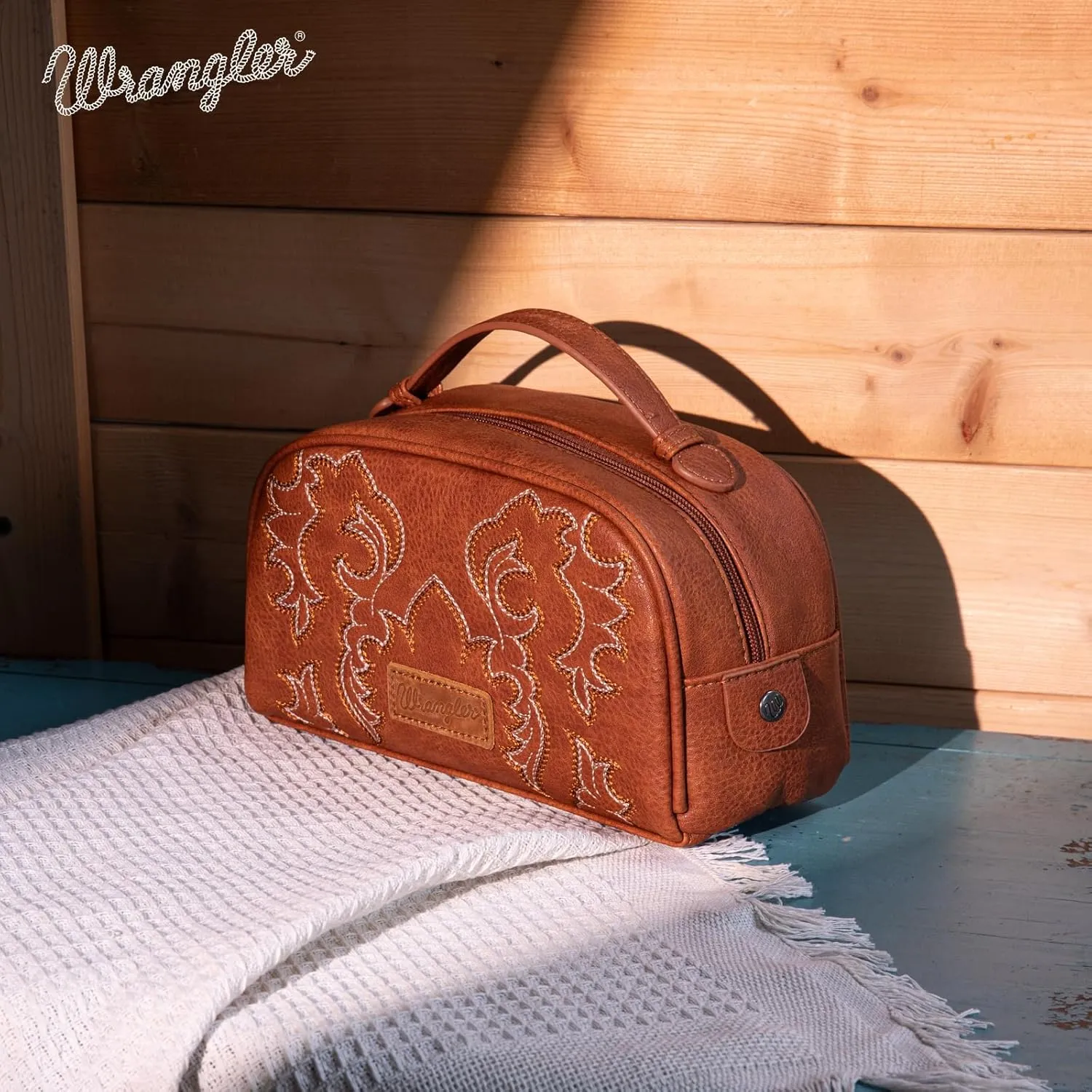 Wrangler Makeup Pouch Bag Mini Western Toiletry Purse Cosmetic Organizer Paisley Travel Pouch for Women