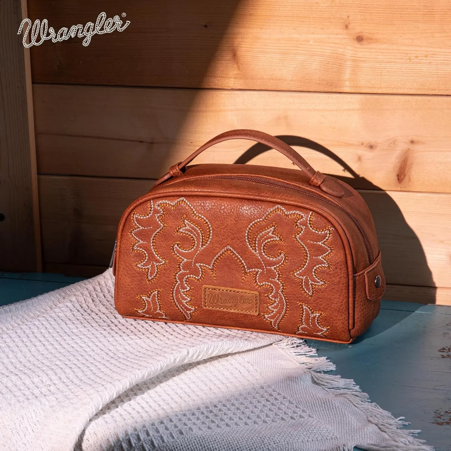 Wrangler Makeup Pouch Bag Mini Western Toiletry Purse Cosmetic Organizer Paisley Travel Pouch for Women