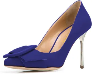 XYD Women Fashion Pointed Toe High Heels Pumps Buckles Slip On Stilettos Dress Party Office Shoes