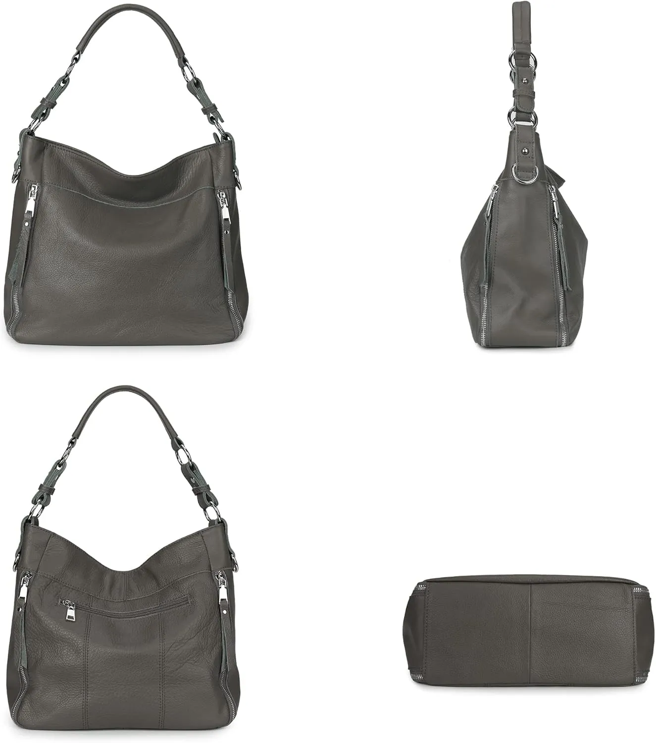 YALUXE Genuine Leather Shoulder Bags Stylish Hobo Handbags Purses Crossbody Bags for Women